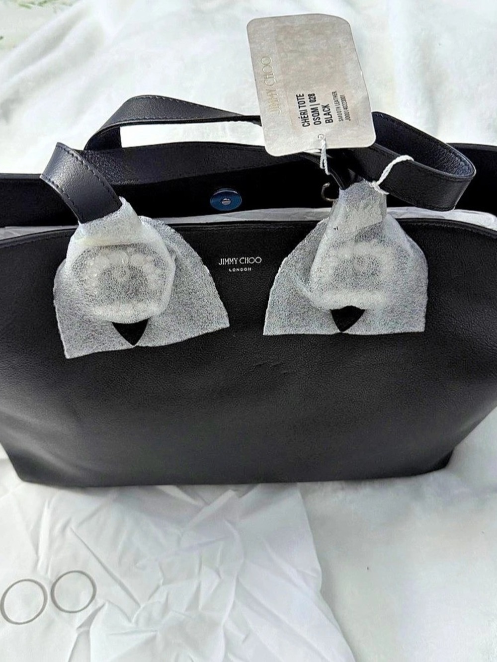 Jimmy Choo Chéri Tote Leather Tote in Black NWT